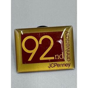 Vintage JC Penny 92nd Anniversary Red Lapel Hat Pin